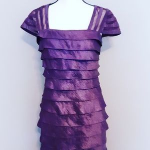 Adrianna Papell Purple Metalic Dress Size 4